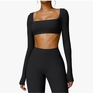 Amazon Long Sleeve Athletic Crop Top